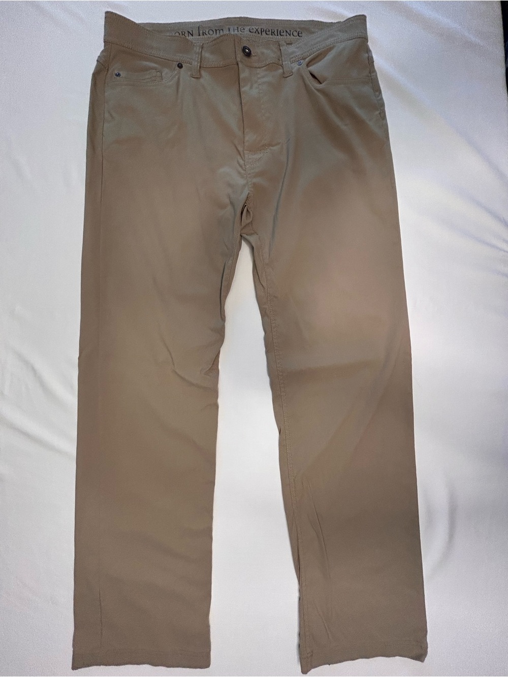prAna Pants Mens 38 Slim Fit Khaki Tan Stretch Casual Outdoor
